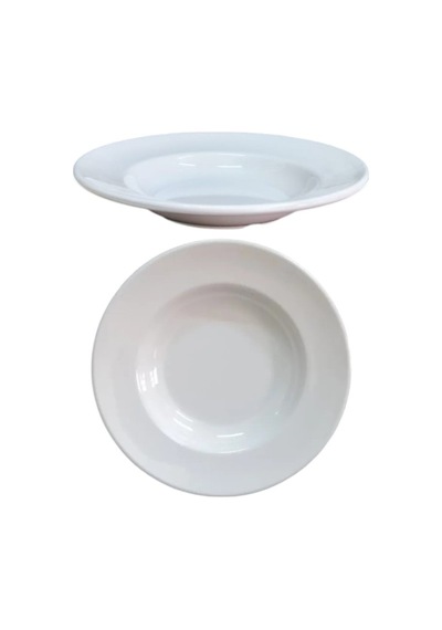 12 Adet %100 Kırılmaz Melamin Çukur Yemek Tabağı 21 Cm Ev Lokanta Tipi Porsiyon Sulu Yemek Haşlama Beyaz