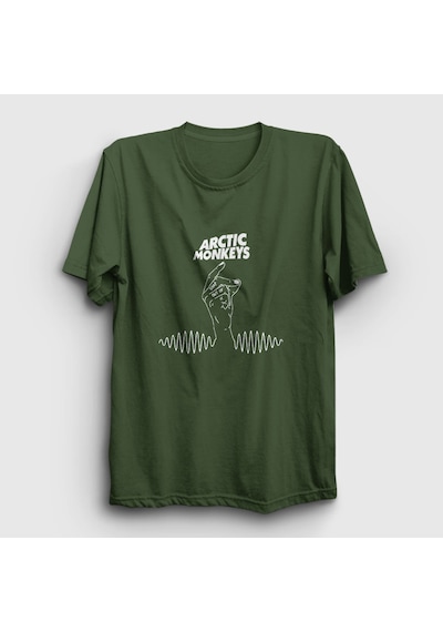 Presmono Unisex Snap Arctic Monkeys T-shirt Haki