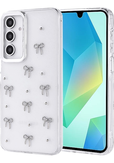 Galaxy A16 Kılıf Airbag Tasarımlı Simli Şeffaf Zore Kutup Kapak Fiyonk