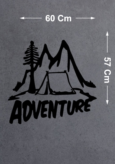 Kamp Adventure Sticker - Araba Oto Motosiklet Karavan Cam Sticker - 02167 60X57 Cm