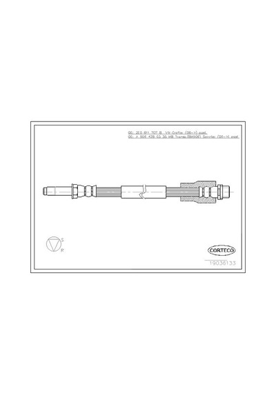 Corteco 19036133 Fren Hortumu Arka Mercedes Sprınter B906 B907 . Vw Crafter 30-35-50 A9064280335-2e0611707b