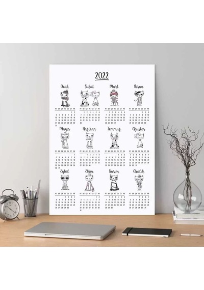 Kedili Poster Takvim, 2027 Kedili Duvar Takvimi