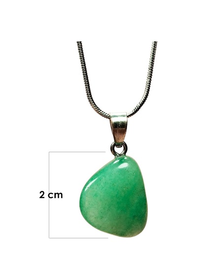 Yeşim Taşı Doğal Taşı Zincirli El Yapımı Kolye Uç: 2 Cm Zincir: 20 Cm Kutulu Diğer