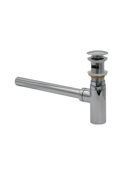 T Lavabo Sifonu + Pop-up Pirinç Krom