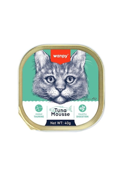Wanpy Kedi 40g 6'lı Ton Balıklı Alutray Yaş Mama