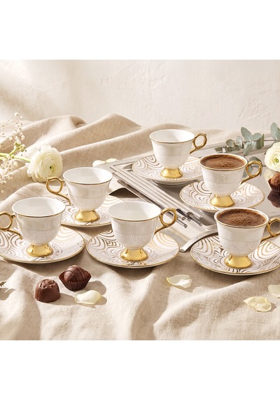 Aryıldız Lümen 12 Parça 6 Kişilik Kahve Fincan Takımı 90 Ml Çok Renkli