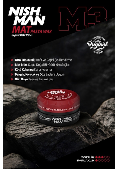 M3 Dağınık Mat Görünümlü Saç Şekillendirici Wax - 100 Ml
