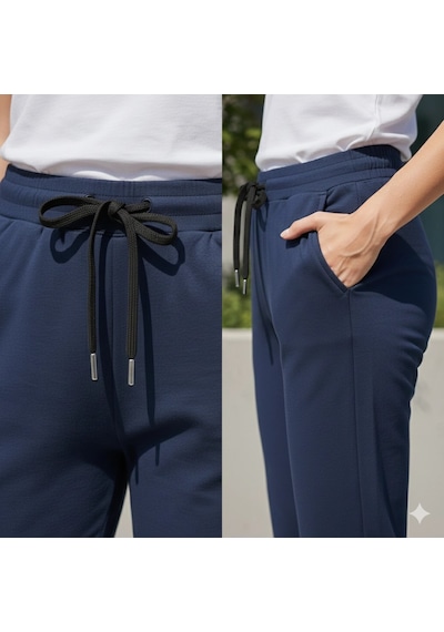 Jogger Eşofman Altı Üç İplik Lastik Paça Lacivert