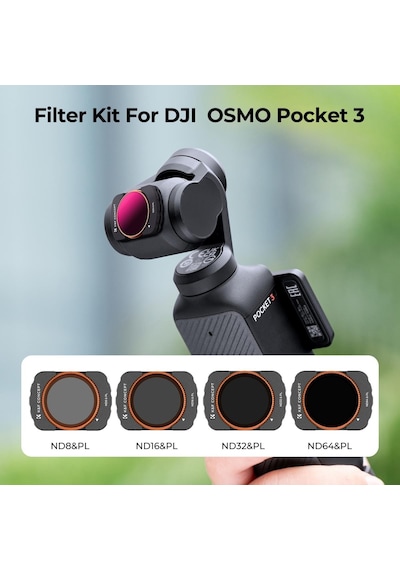 K&f Concept Osmo Pocket 3/4 Uyumlu Nd&pl Filtre Seti Nd8&pl + Nd16&pl + Nd32&pl + Nd64&pl Hibrit Nd&pl Filtre 2'si 1 Arada