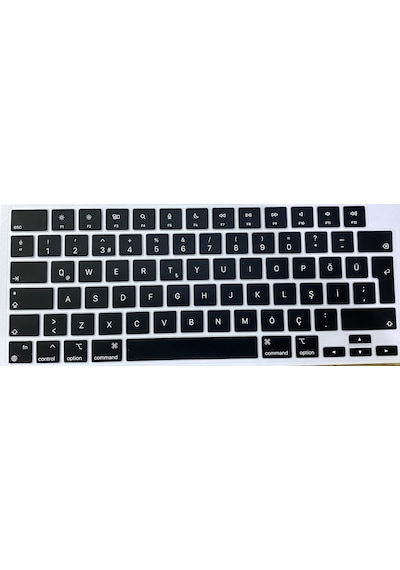 Arabulalaca Apple Uyumlu MacBook Pro 16.2 A2780 Türkçe Q Silikon Klavye Siyah