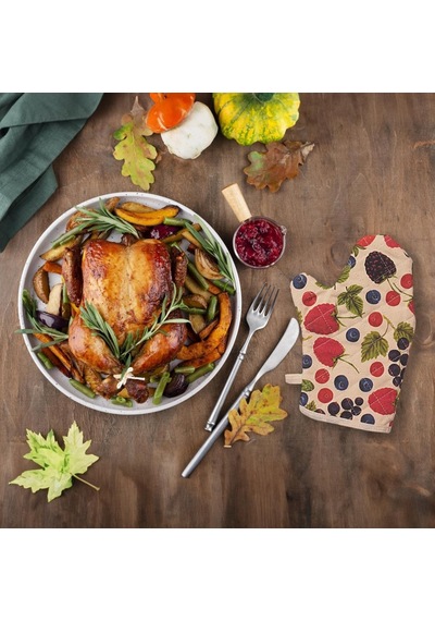Molinella Yanmaz Kapitone Duck Kumaş Renkli Çift Fırın Eldiveni 20x27 Cm