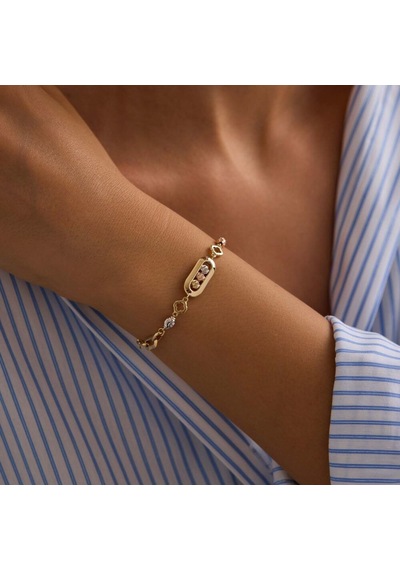 Sembolgold 14 Ayar Dorika Bileklik İtaly 18+3 Cm T14352 Renkli