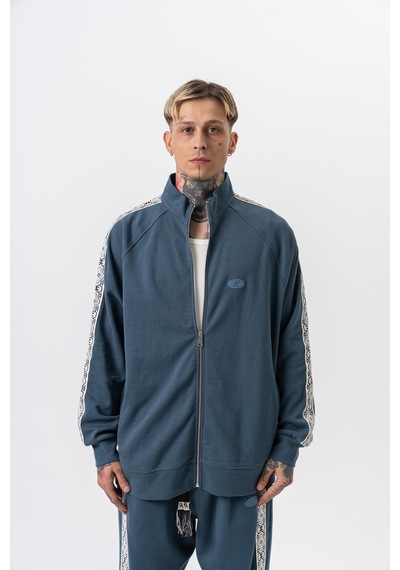 Respire Erkek Damask Şerit Detaylı Dik Yaka Doubleface Zip Oversize Sweatshirt Petrol Respire Erkek Damask Şerit Detaylı Dik Yaka Doubleface Zip Oversize Sweatshirt Petrol