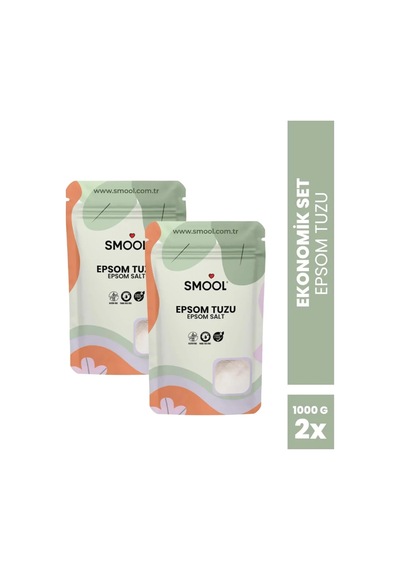 Epsom Tuzu 2'li Set 2x1000 Gr İngiliz Tuzu Katkısız, Banyo Tuzu Ayak Banyosu Peeling 2 Kg