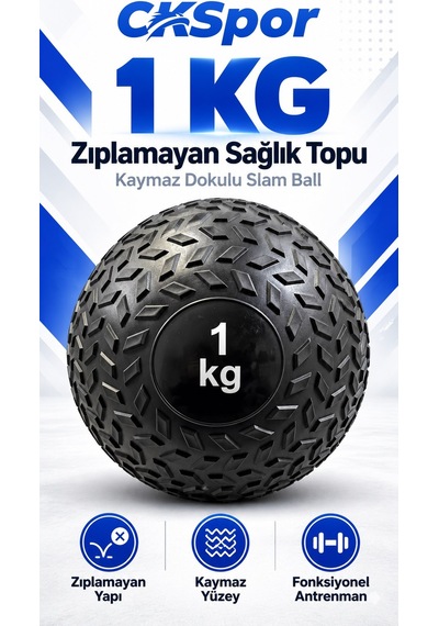 Ckspor 1 Kg Zıplamayan Sağlık Topu Slam Ball Crossfit Fitness Fonksiyonel Antrenman Ağırlık Topu