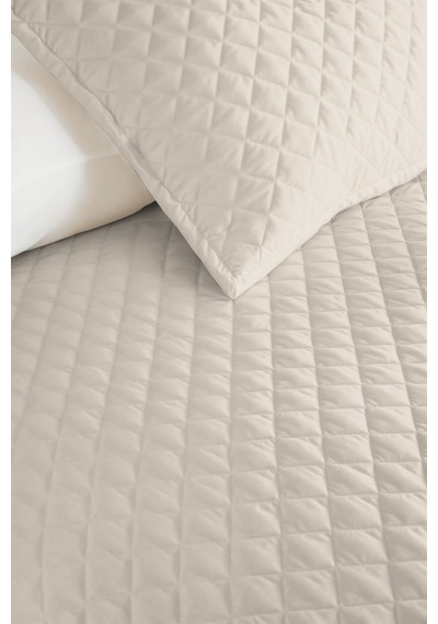 Ekru Minimal Genç Odası Tek Kişilik Pike Takımı - Bej Kapitone 160x220 Cm Mevsimlik Yatak Örtüsü Perde Kumtaşı Kuşağı