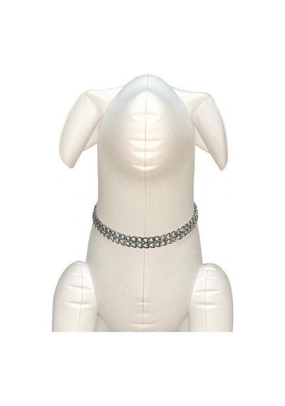 Nunbell İki Sıra Zincir Köpek Boyun Tasması 2 MM Gri