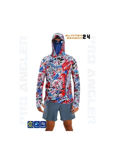 Fujin Pro Angler S24 Buff & Hoodie Makai Blue Red Kırmızı