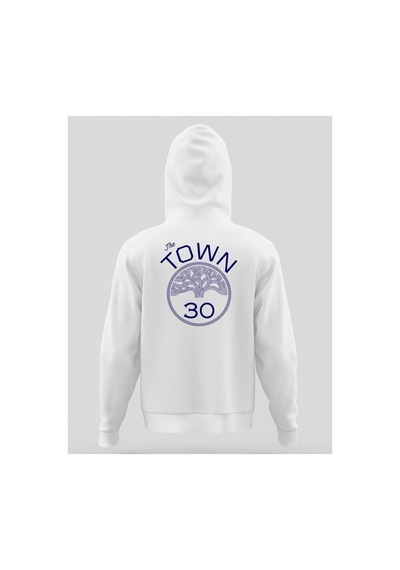 Tarzsokak Oversize The Town Curry Kapüşönlu Hoodie Beyaz