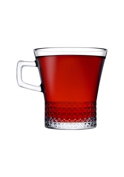 Çay Fincani Kulplu Cam 55703 6 Adet Şeffaf