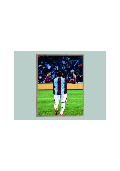 Bordo Mavi Poster Mohamed Salah Ahşap Çerçeveli Tablo Çok Renkli - 919934137 Çok Renkli