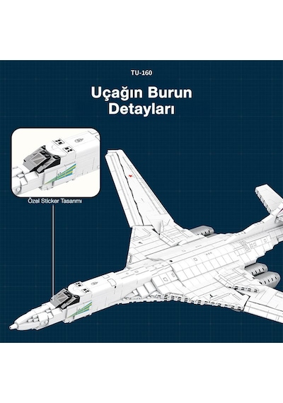 Reobrix 33036 Sovyet Tu-160 Strateji Bombardıman Jet Uçağı Yaratıcı Yapı Blok Seti Tu-160 Strategic Bomber Aircraft - 1598 Parça Reobrix 33036 Sovyet Tu-160 Strateji Bombardıman Jet Uçağı Yaratıcı Yapı Blok Seti Tu-160 Strategic Bomber Aircraft - 1598 Parça