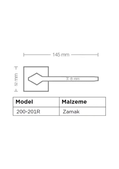 Sese Eliz Modeli Rozetli Oda Kapı Kolu Inox Renk 200-201r-01-53