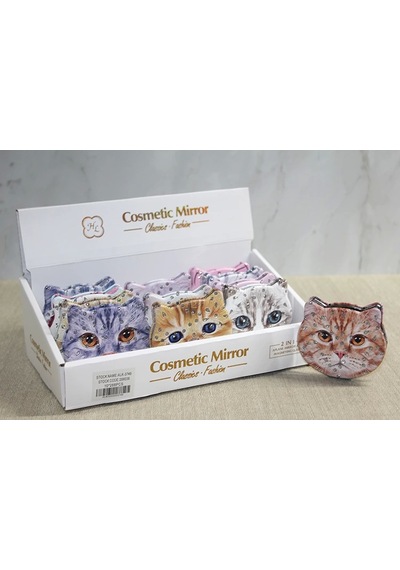 Taşlı Kedi El Aynası Alk3749 Çok Renkli