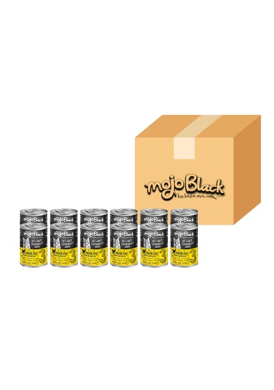 Mojo Black No:3 Tahılsız 400gr Tavuk Etli Yetişkin Kedi Konservesi 12'li