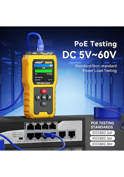 Noyafa Nf-8504 Poe Kablo Test Cihazı 2.4 İnç Lcd Ekranlı
