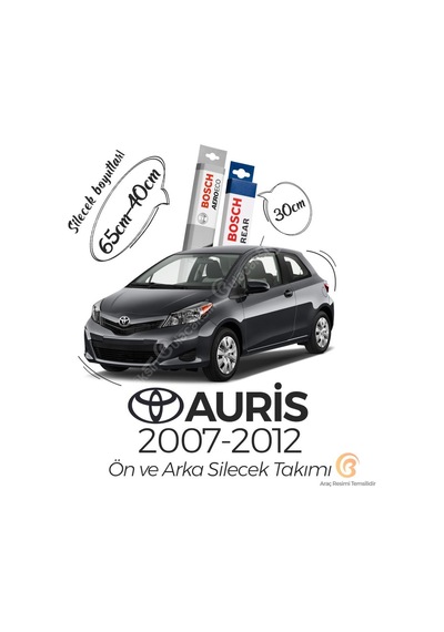 Toyota Uyumlu Auris Ön Arka Silecek Seti 2007-2012 Bosch Aeroeco