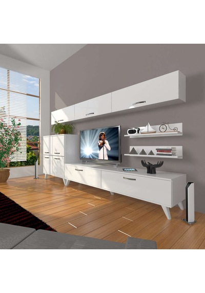Decoraktiv Eko 8 Slm Std Retro Tv Ünitesi Tv Sehpası Beyaz