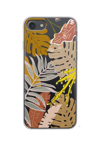 Apple Uyumlu iPhone 7 - 8 Uyumlu Leaf Art Tasarımlı Süper Şeffaf Telefon Kılıfı