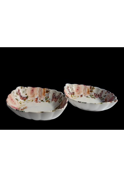 Dijital Desenli Oval Salata Kasesi 30cm 27cm Çok Renkli
