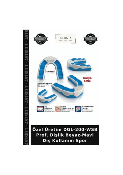 Özel Üretim Dgl-200-wsb Prof. Dişlik Beyaz-mavi Diş Kullanım Spor Beyaz - Mavi