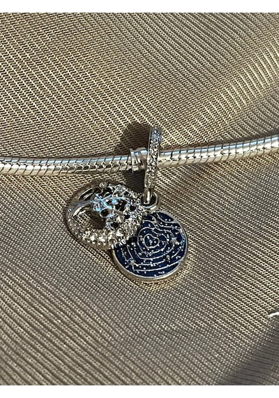 Hayat Ağacı Charm Gümüş Kaplama Asafaccessory Mavi