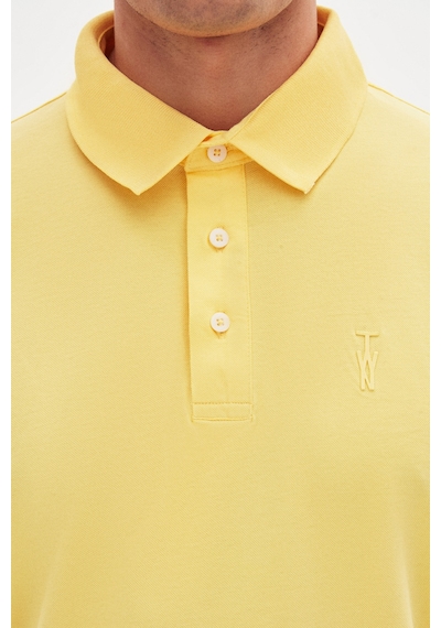 Twn Slim Fit Işın Çiçeği Pike Dokulu T-shirt 4ec146011784m Işın Çiçeği