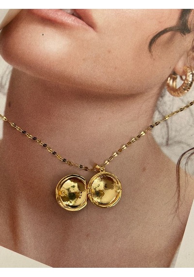 Lacivert Gökyüzü Gold Paslanmaz Çelik Kadın Kolye Modern Ve Şık Altın