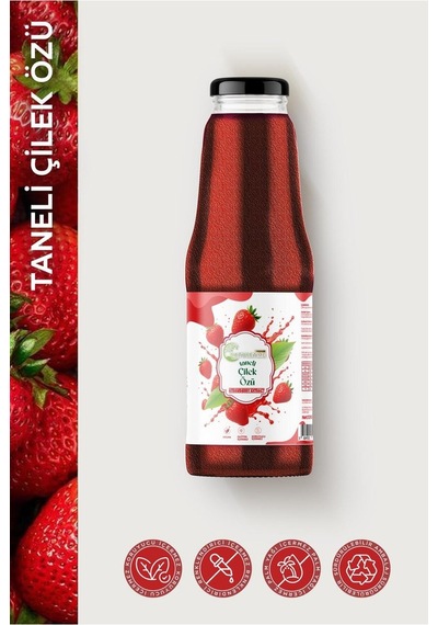 Taneli Çilek Özü 1350 Gr Doğal Katkısız Şeker İlavesiz Pestisit & Ağır Metal İçermez Analizli