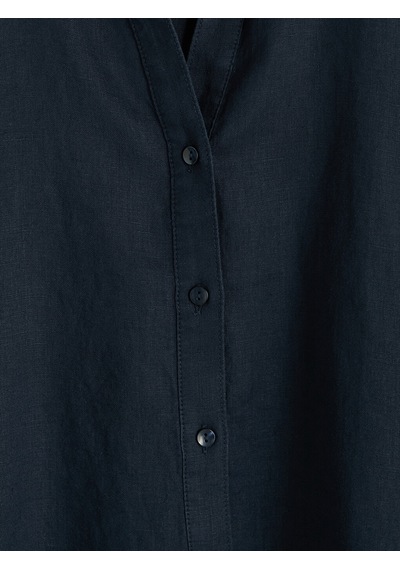Lcw Vision Lacivert Oversize Kadın %100 Keten Gömlek