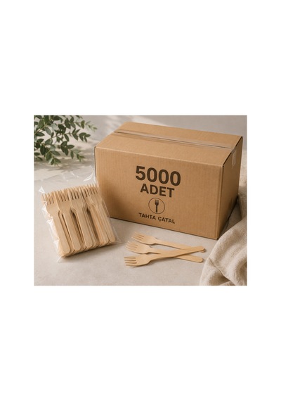 Bambu Tahta Çatal 5000 Adet Tek Kullanımlık Ahşap Çatal - 914160375