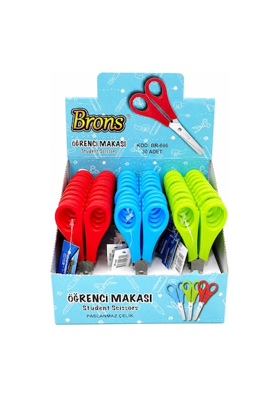 Brons Öğrenci Makası Cetvelli