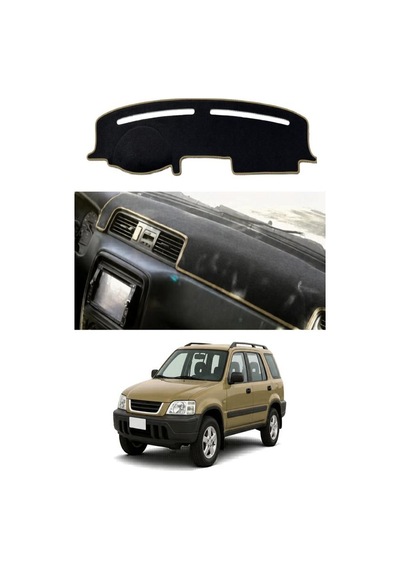 Honda - Cr-v 1997-2001 Uyumlu Torpido Koruma Kılıfı - Taba Şeritli