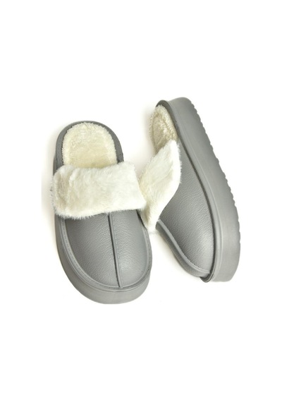 Fox Shoes T918264209 Gri İçi Peluş Kadın Terlik Gri