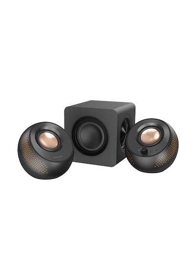 Creative Pebble X Plus Siyah 2.1 15W USB-C Bluetooth 5.3 RGB Aydınlatmalı Masaüstü Multimedya Hoparlör Seti