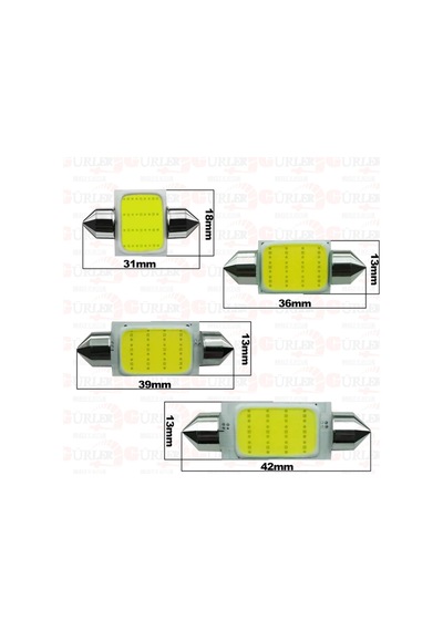 Oto Sofit Cob Led Ampül 39 MM 10 Adet