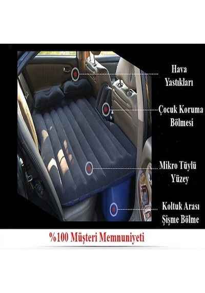 Reidan Oto Şişme Yatak Arka Koltuk Yatak Çift Kişilik Kamp  Yatağı
