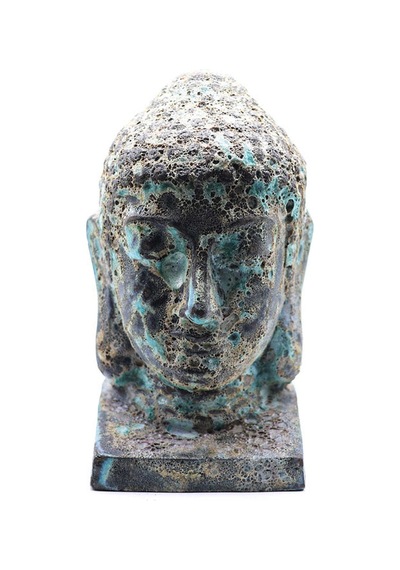 Buddha Heykel Büst Turkuaz Büyük Boy