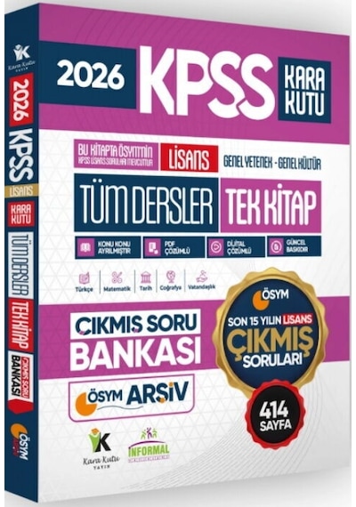 İnformal Yayınları 2026 Kpss Tüm Dersler Full Lisans Ösym Tek Kitap Son 15 Yıl Soru Bankası