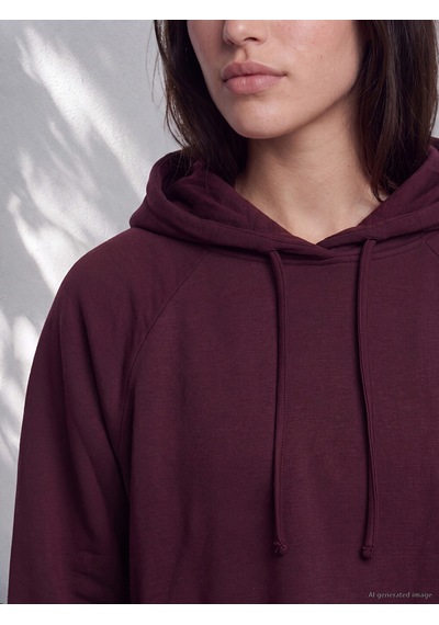 Lcw Petite Bordo Bağcıklı Soft Touch Kadın Hoodie